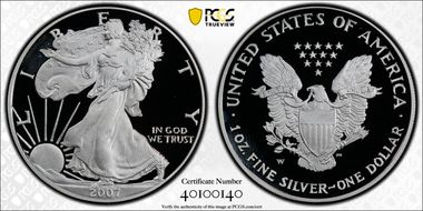 2007-W $1 Silver Eagle PR69DCAM