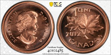 2012 1C Copper Plated Zinc MS65RD