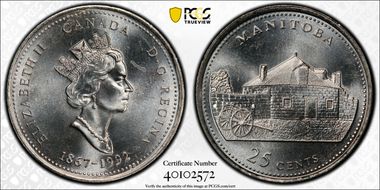 1992 25C Manitoba MS64