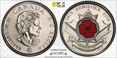 2008 25C Poppy "Remembrance" PL65