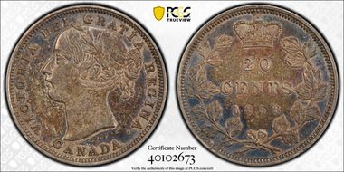 1858 20C Blundered I in GRATIA AU53