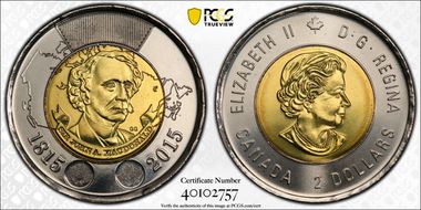 2015 $2 Sir John A. MacDonald MS65
