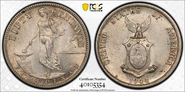 1944-S 50C Obverse of 1907-1921 AU58