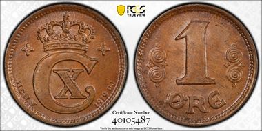 1919 HCN GJ Øre MS64BN