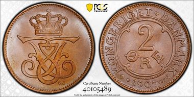 1907 VBP GJ 2 Øre MS65BN