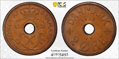 1932 N GJ 2 Øre MS65BN