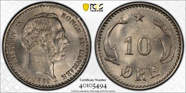 1889 CS 10 Øre MS64