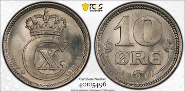 1918 VBP GJ 10 Øre MS66