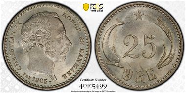 1905 VBP 25 Øre MS64