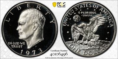 1973-S $1 Silver, DDO, FS-101 PR68DCAM