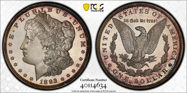 1893 $1 PR68DCAM