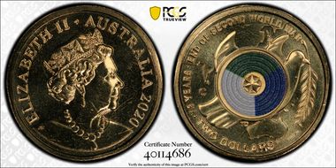2020-C $2 75th Ann End of WWII Colorized MS66