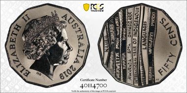 2019 50C Indigenous Languages Frosted Uncirculated MS68