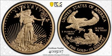 2020-W $10 Gold Eagle PR69DCAM