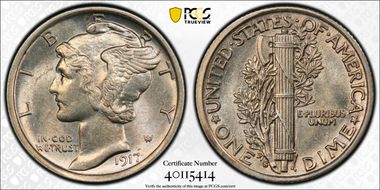 1917-S 10C MS62FB