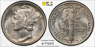 1918 10C MS63FB