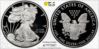 2017-W $1 Silver Eagle PR66DCAM