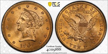1901 $10 MS64+