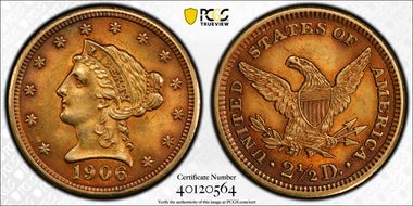 1906 $2.50 AU58+