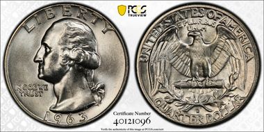 1963-D 25C MS65
