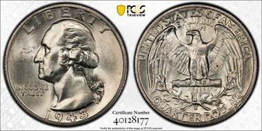 1943-S/S 25C RPM, FS-503 MS64