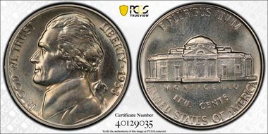 1938 5C Re-Engraved Obv Design FS-401 PR66