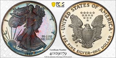 1987-S $1 Silver Eagle PR68DCAM