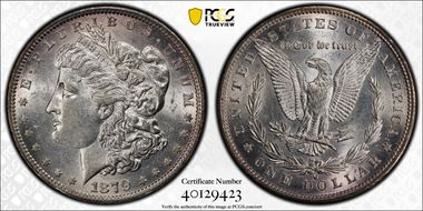1879-O $1 VAM 28 O/Horizontal O AU58