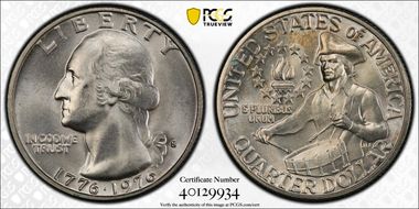 1976-S 25C Silver MS66