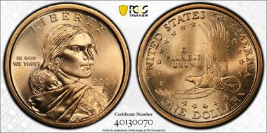 2000-P SAC$1 Wounded Eagle MS67