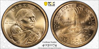 2000-P SAC$1 Wounded Eagle MS66