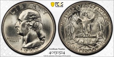 1943-S/S 25C RPM FS-504 MS66