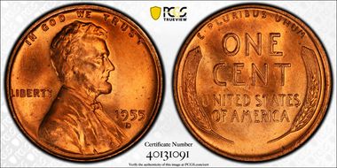 1955-D 1C DDO, FS-101 MS65RD