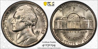1942-P 5C Silver MS65