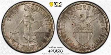 1908-S 10C Allen-8.04c Inverted S MS62