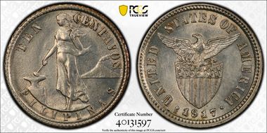 1917-S 10C Allen-8.12a RP 1 N1