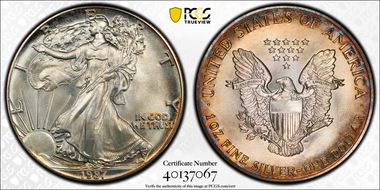 1987 $1 Silver Eagle MS65