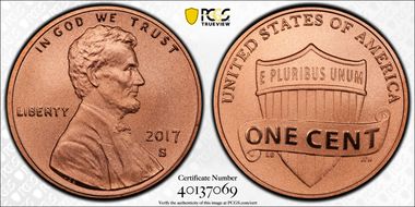 2017-S 1C Shield Enhanced Unc Set SP70RD