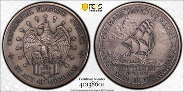 1972-P Medal D1972-2b Silver 76mm U.S.S. Constellation SP66