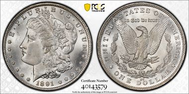 1891-CC $1 VAM 3, Spitting Eagle MS64+