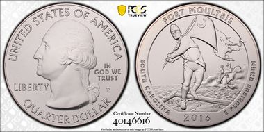 2016-P 25C Fort Moultrie NP 5 oz Silver SP69