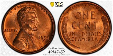 1955-S 1C MS64RD