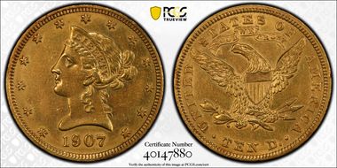 1907 $10 Liberty N1