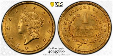 1854 G$1 Type 1 MS62