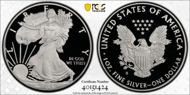 2019-S $1 Silver Eagle PR70DCAM