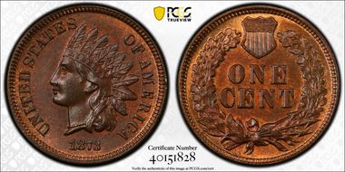 1873 1C Open 3 MS65BN