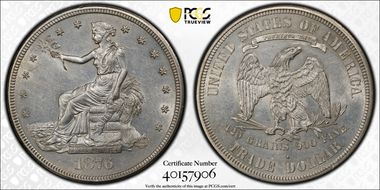 1876-S T$1 AU58
