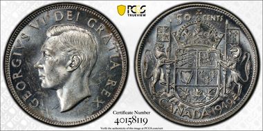 1949 50C Narrow Date MS63