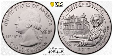 2017-P 25C Frederick Douglass NP 5 oz Silver SP68