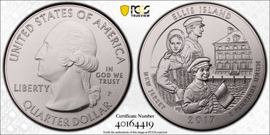 2017-P 25C Ellis Island NP 5 oz Silver SP69